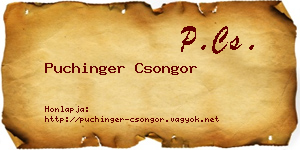 Puchinger Csongor névjegykártya